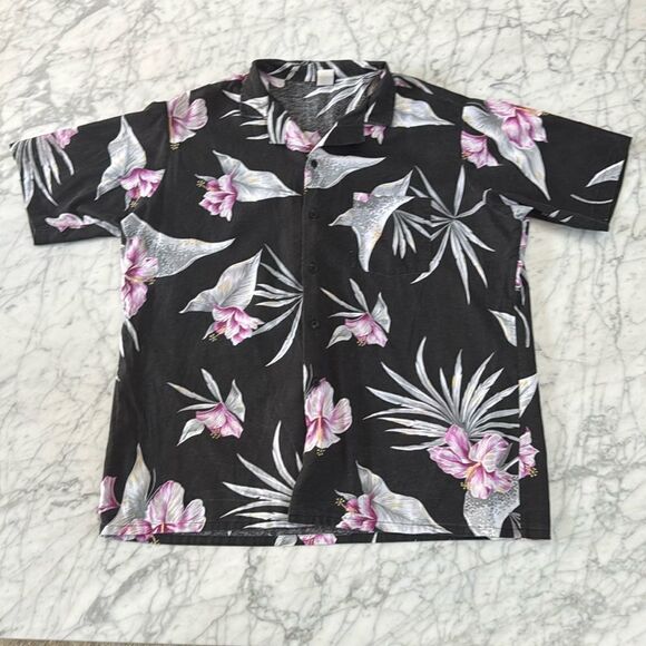 Vintage Hawaiian Button Up Shirt Short Sleeve Floral L Men’s - Picture 1 of 7